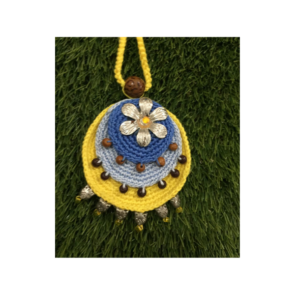 handmade 3 layered crochet with beads neckpiece